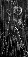 Seven nude dancers, Josephine - Woodcut, 49 x 23.5cm
