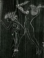 Seven nude dancers, Fanny and Zoe - Woodcut, 49 x 37cm