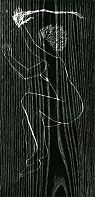 Seven nude dancers, Dottie - Woodcut, 49 x 23.5cm