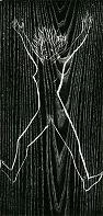 Seven nude dancers, Abbie - Woodcut, 49 x 23.5cm
